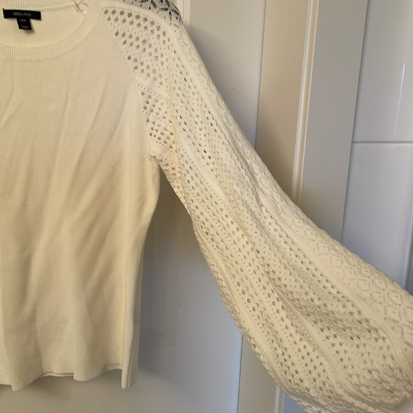 Off white knit top size M with bubble sleeves - worn once! - Picture 3 of 3